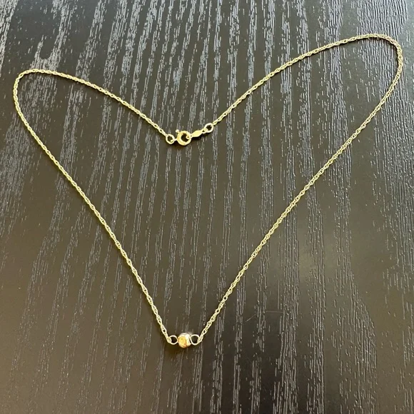 💫Dainty & Beautiful Vintage Stamped 14K Gold Ball Necklace - Picture 1 of 16